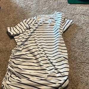 Maternity Navy/white striped T-shirt